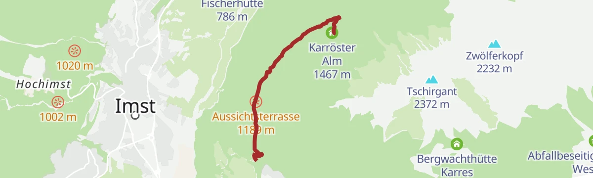 Route map: Karröster Alm (Nr. 639)